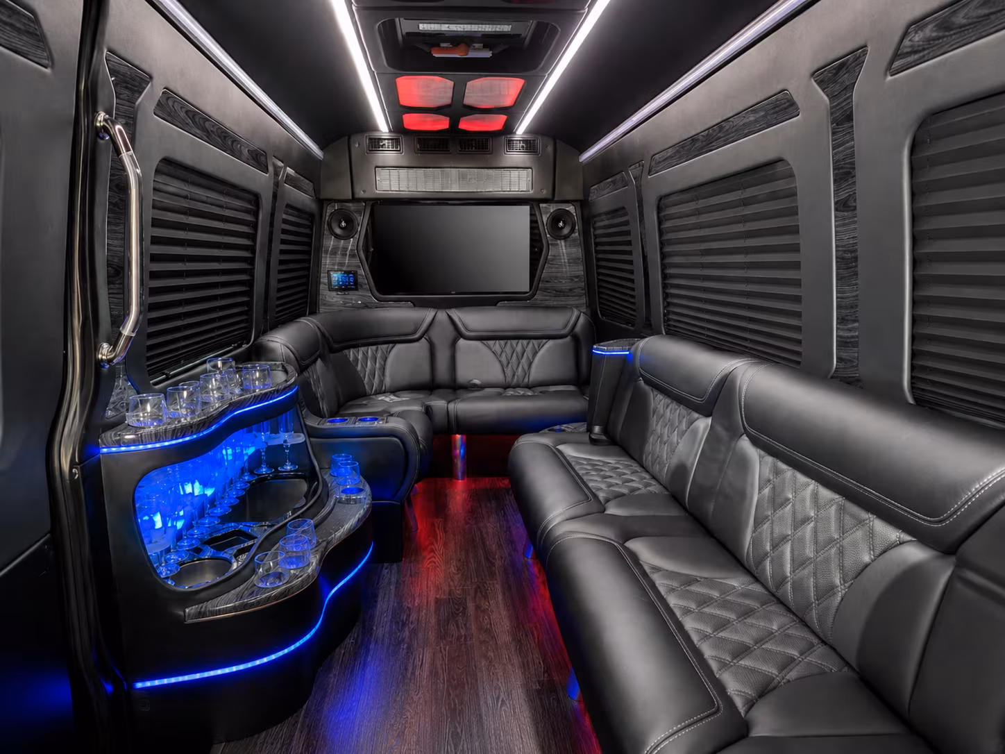 haverhill 15 passenger party bus interior