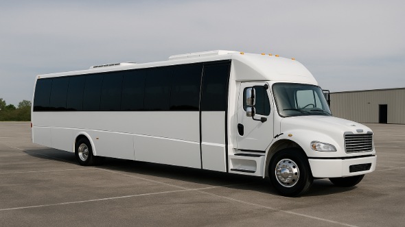 Exterior of Charter Bus Company Malden's 28 Passenger Mini bus in Malden