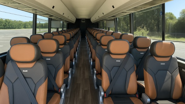 Interior of Charter Bus Company Peabody's 54 Passenger Charter Bus in Peabody