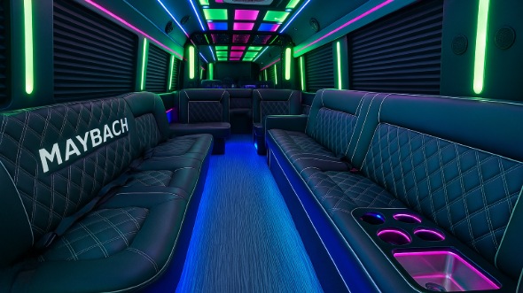 Interior of Charter Bus Company Peabody's Party Bus in Peabody