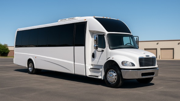 Exterior of Charter Bus Company Peabody's Party Bus in Peabody