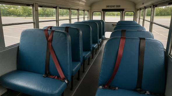 Interior of Charter Bus Company Peabody's School Bus in Peabody