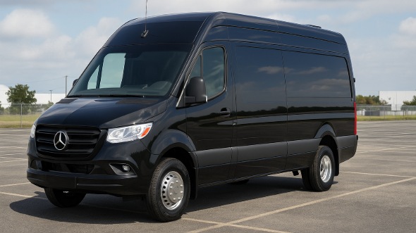 Exterior of Charter Bus Company Peabody's Sprinter Van Rental With Driver in Peabody